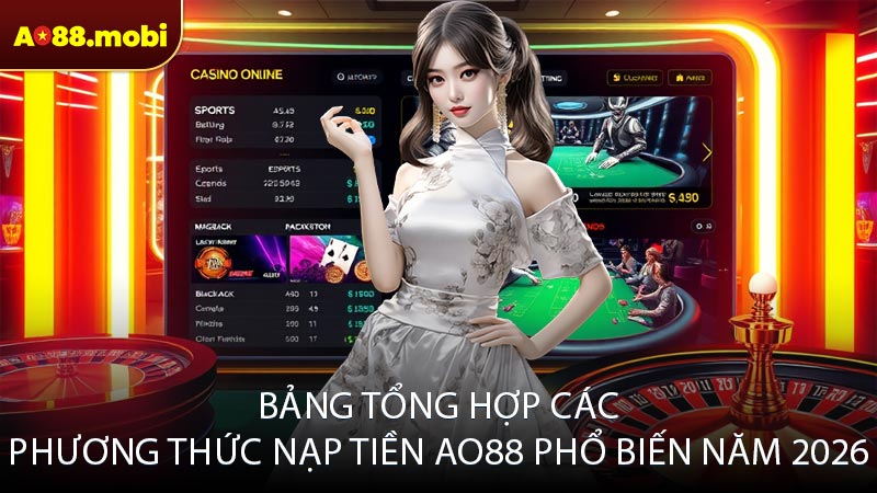 Bảng tổng hợp các phương thức nạp tiền AO88 phổ biến năm 2026